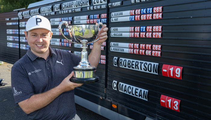 Robertson toasts a double as he retains Loch Lomond Whiskies' Scottish PGA Championship